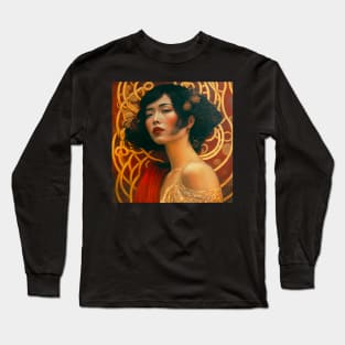 Art Deco Style Woman Long Sleeve T-Shirt